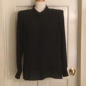 Worth Black Silk Crepe Blouse
